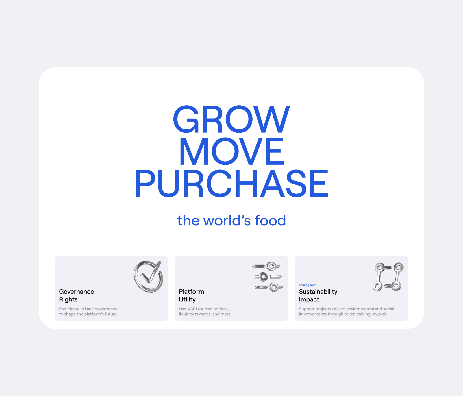 Grow, move, purchase the world's food